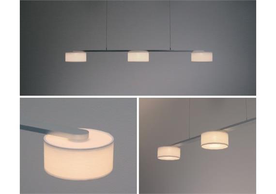 3-erPendelleuchte.Elena LED3x7W TL-dim alu natur :Schrim:creme  230V/24V/L930 =H=75 B=130