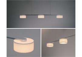 3-erPendelleuchte.Elena LED3x7W TL-dim alu natur :Schrim:creme  230V/24V/L930 =H=75 B=130