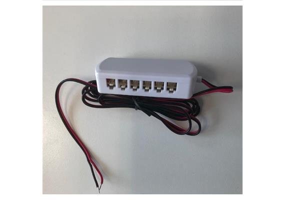 6-fach-Verteiler für Möbeleinbauleuchte weiss  L=75mm B=30mm H=17mm