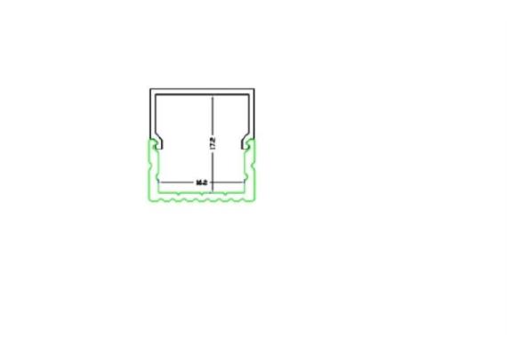 Abdeckung Alu Profil Decke H=10mm B=20mm opal matt