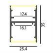 Aluminium Pendel Profil Line Duo 26 alu eloxiert  B=25.4 x 35mm L=1000 | Bild 2