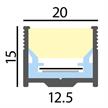 Aluminium Profil EXTRO A-20 Aufbau alu eloxiert  B=20mm H=15mm L=1000 | Bild 2