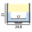 Aluminium Profil EXTRO B-25 Aufbau alu eloxiert  B=24.8mm H=21mm L=3000 | Bild 2