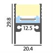 Aluminium Profil FLOOR A -30 Aufbau alu eloxiert  B=20.4mm ET=29.8mm L=1000 | Bild 2