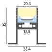 Aluminium Profil FLOOR A-35 mit Laschen alu eloxiert  B=20.4mm ET=35mm L=2000 | Bild 2