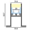 Aluminium Profil FLOOR C-64 mit Laschen alu eloxiert  B=31.6 ET=63.7 Laschen B=55.6 L=1000 | Bild 2