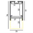 Aluprofil Cubo fü Lichtband Line QT  L=2000mm Aussen B=35mm Innen B=27mm H=51mm | Bild 2