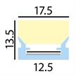 Anbau Kunstoffprofil Plastico Flex 18 für LED opal  B=17.5mm H=13.5mm Innen B=12.5mm IP67 | Bild 2