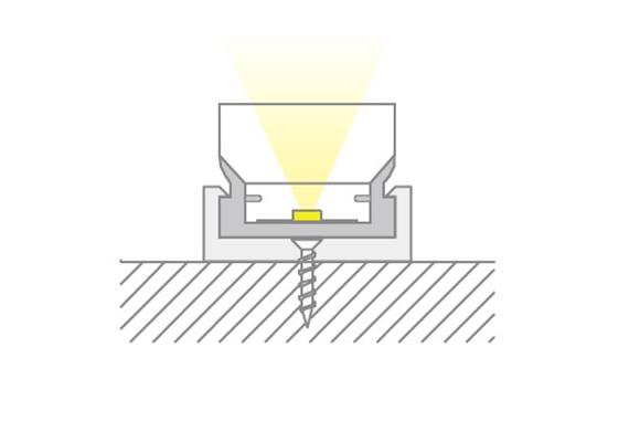Anbau Kunstoffprofil Plastico Flex 18 für LED opal  B=17.5mm H=13.5mm L=20m Rolle / IP67