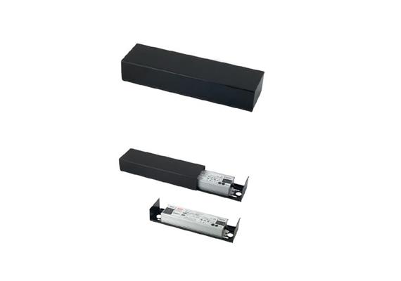 Anbaubox - Konverter Verschalung schwarz matt  L=150 B=85 H=54 / ohne Konverter