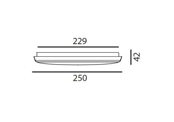 Anbauleuchte LED Circo 12W 3000°K weiss opal  240V 980-1010lm CRI90 D=250 H=42mm IP54
