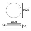 Anbauleuchte LED Slice 10W/15W weiss opal  230V 3000K/4000K1000lm CRI80 D=220 H=50mm IP54 | Bild 2