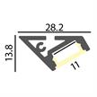Anbauprofil Asymetrisch Extro 28 Alu  L=1000mm B=11 T=28.2mm H=13.8mm / IP20 | Bild 2
