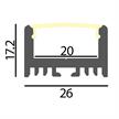 Anbauprofil Cool 35 für LED alu eloxiert  B=26mm H=17.2mm L=2500mm | Bild 2