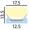 Anbauprofil Plastico A für LED Bänder 10W/opal matt  B=17.5mm H=13.5mm Innen B=12.5mm L=3m | Bild 2