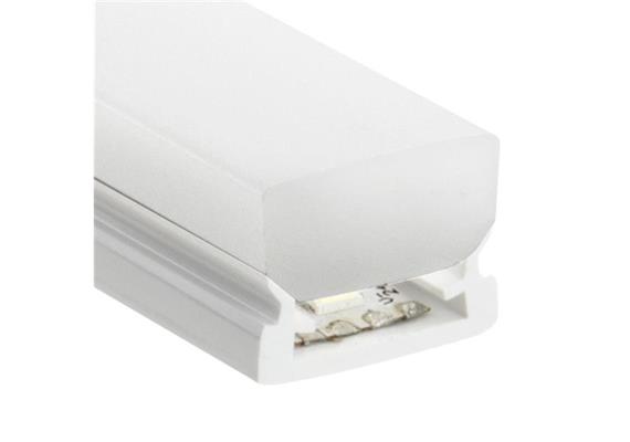 Anbauprofil Plastico A für LED Bänder 10W/opal matt  B=17.5mm H=13.5mm Innen B=12.5mm L=3m