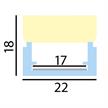 Anbauprofil Plastico B für LED Bänder 15W/m / opal matt  B=22mm H=18mm Innen B=17mm L=2m | Bild 2