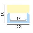 Anbauprofil Plastico B für LED Bänder 15W/m / opal matt  B=22mm H=18mm Innen B=17mm L=3m | Bild 2
