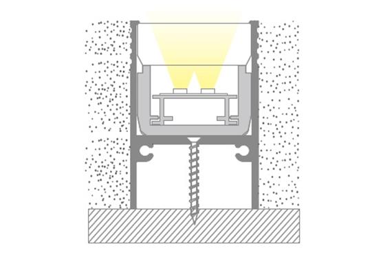 Anbauprofil Plastico C für LED Bänder 20W/m opal matt  B=27.2 H=26.8 Innen B=20mm L=4m
