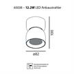 Anbaustrahler Bovy 12W LED 50° schwarz matt  240V/2700K 1321Lm CRI90 D=82 H=100 / IP20 | Bild 2