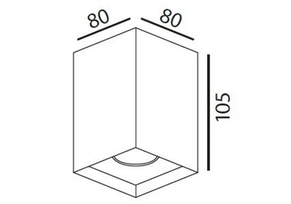 Anbaustrahler Cubbo LED 12W 3000°K weiss matt  240V/500mA 960Lm CRI 90 B=80x80 H=105 IP20