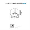 Anbaustrahler Lente Q 8.7W LED 34° schwarz matt  240V/2700K 1000Lm CRI90 L=90x90 H=65/IP54 | Bild 2
