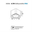 Anbaustrahler Lente Q 8.7W LED 34° weiss matt  240V/2700K 1000Lm CRI90 L=90x90 H=65/IP54 | Bild 2