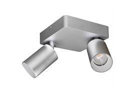 Anbaustrahler Minitube Duo 2x9.2W silberfarbig  240V 2700K L=130x130 H=145mm /IP20