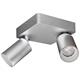 Anbaustrahler Minitube Duo 2x9.2W silberfarbig  240V /3000K L=130x130 H=145 /IP20