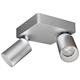 Anbaustrahler Minitube Duo 2x9.2W silberfarbig  240V /3000K L=130x130 H=145 /IP20