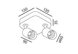 Anbaustrahler Minitube Duo 2x9.2W 240V L=130x130 /IP20