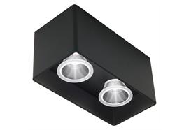Anbaustrahler Rettangolo 2 x12W schwarz  240V 3000K 2 x1266Lm CRI90 L=186 H=93 IP20