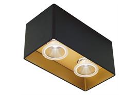 Anbaustrahler Rettangolo 2 x12W schwarz-gold  240V 3000K 2 x1266Lm CRI90 L=186 H=93 IP20