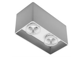 Anbaustrahler Rettangolo 2 x12W silber  240V 3000K 2 x1266Lm CRI90 L=186 H=93 IP20