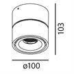 Anbaustrahler Turn out 9.3W 45° weiss  230V/3000K 870lm CRI 90 D=100 H=103 IP20 | Bild 2
