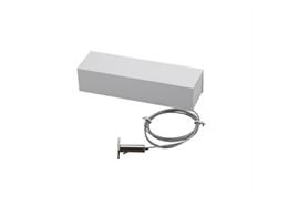Anschlussdose mit Seilabhängung für Magneto weiss matt  mit 3m Stahlseil L=120mm B=32mm