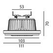 AR111 LED DTW Modul 15W/350mA 2000-3000°K 36* alu  DC 350mA 855lm RA98 D=111 ET=70 / IP20 | Bild 2