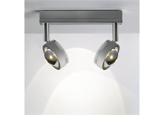 Aufbau Ocular Spot 2 Led 2x6.5W handpoliert  230V/ 3000°K / B=220mm H=170mm