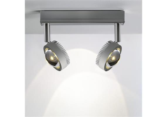 Aufbau Ocular Spot 2 Led 2x6.5W handpoliert  230V/ 3000°K / B=220mm H=170mm