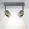 Aufbau Ocular Spot 2 Zoom Led 2x6.5W gebür. Edelstahl  230V/ 3000°K / B=220mm H=170mm