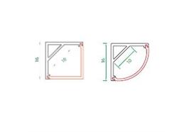 Aufbaueckprofil Angle Q/R 90° für LED alu eloxiert  B=16mm H=16mm L=1000mm