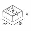 Aufbaugehäuse eckig für 1er Aufbaustrahler nickel satiniert  80x80mm h=40mm für M10x1 | Bild 2