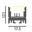 Aufbauprofil Cool 18 für LED alu eloxiert  B=17.3mm H=17.1mm L=1000mm | Bild 2