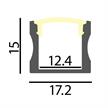 Aufbauprofil EXTRO 15 für LED alu eloxiert  H=15mm B=17.2mm L=1000 | Bild 2