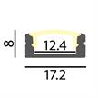 Aufbauprofil EXTRO 7 für LED alu eloxiert  H=8mm B=17.2mm L=2000mm | Bild 2