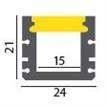 Aufbauprofil EXTRO IP67 inkl. PMMA Diffusor opal matt  H=21 B=24mm L=1000 | Bild 2