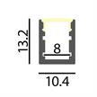 Aufbauprofil EXTRO S inkl. PMMA Diffu opal matt  H=13.2mm B=10.4mm L=4000mm | Bild 2
