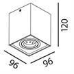 Aufbaustrahler Kono III schwenkbar 30° alu sat.  max. MR16 50W/GU10 96x96mm H=120mm | Bild 2