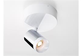 Aufbaustrahler LED m. Linse medium chrom/weiss  240V/ 11W, LED (2700K, CRI >90), 436lm