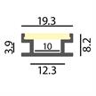 Bodeneinbauprofil Floor 8 inkl. PMMA Diffusor opal matt  B=19.3mm H=8.2mm L=1000mm | Bild 2